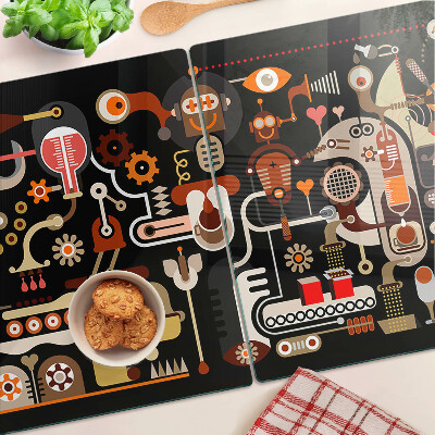 Tabla de cocina Patrones abstractos con motivos vegetales