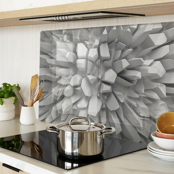 Szklana deska kuchenna Kryształowe struktury w odcieniach szarości