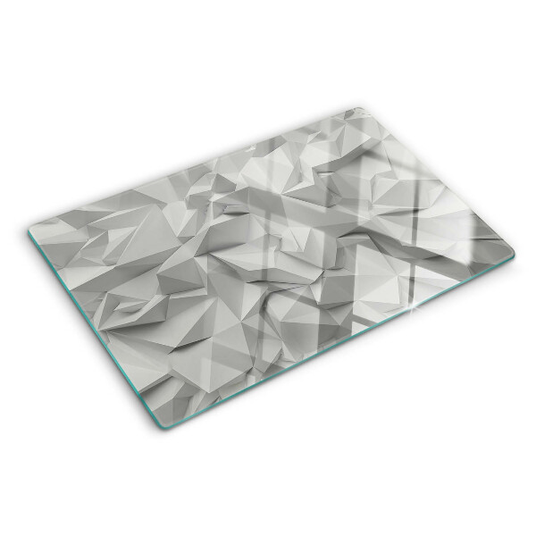 Tabla de cortar de cristal Patrón abstracto 3D en tonos de gris