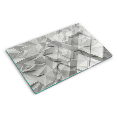 Tabla de cortar de cristal Patrón abstracto 3D en tonos de gris