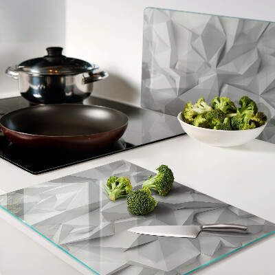 Tabla de cortar de cristal Patrón abstracto 3D en tonos de gris