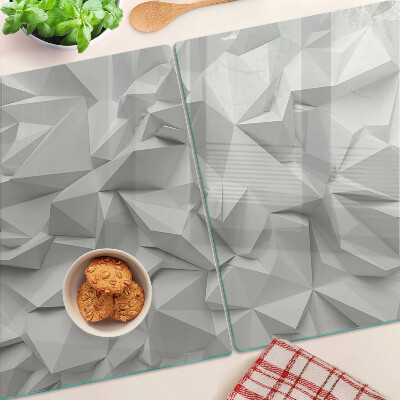 Tabla de cortar de cristal Patrón abstracto 3D en tonos de gris