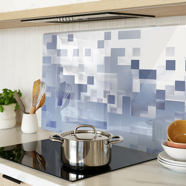 Tabla de cortar de cristal Patrones geométricos en tonos azules