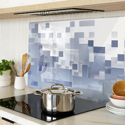 Tabla de cortar de cristal Patrones geométricos en tonos azules