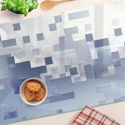 Tabla de cortar de cristal Patrones geométricos en tonos azules