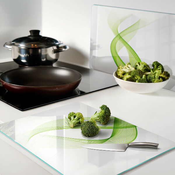 Szklana deska do krojenia Fale w odcieniach zieleni