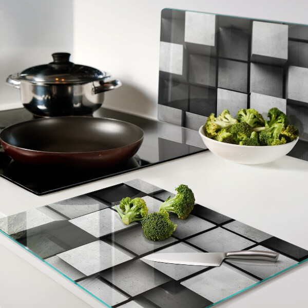 Tabla de cortar Patrones geométricos en tonos de gris