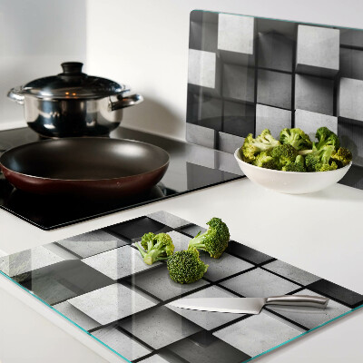 Tabla de cortar Patrones geométricos en tonos de gris