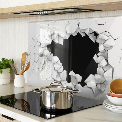 Tabla de cortar de cristal pared agrietada