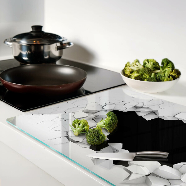 Tabla de cortar de cristal pared agrietada