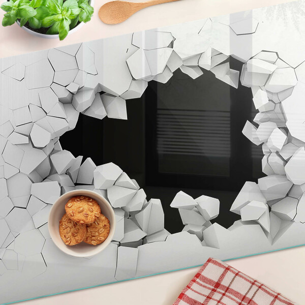 Tabla de cortar de cristal pared agrietada
