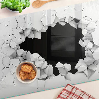 Tabla de cortar de cristal pared agrietada