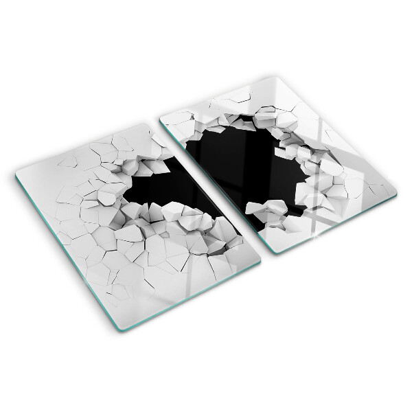 Tabla de cortar de cristal pared agrietada
