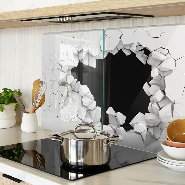 Tabla de cortar de cristal pared agrietada