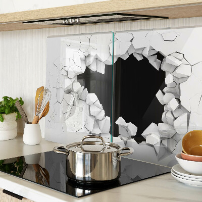 Tabla de cortar de cristal pared agrietada