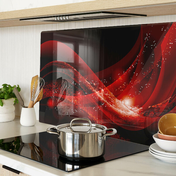 Tabla de cortar Ondas rojas con efecto de luz.