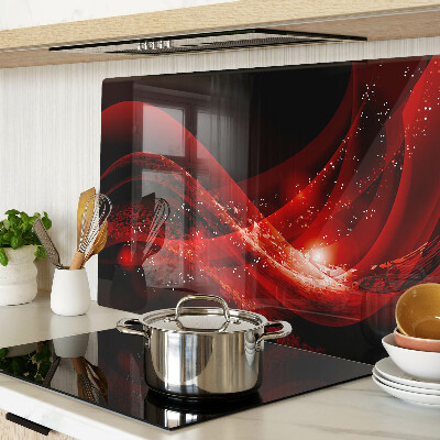 Tabla de cortar Ondas rojas con efecto de luz.