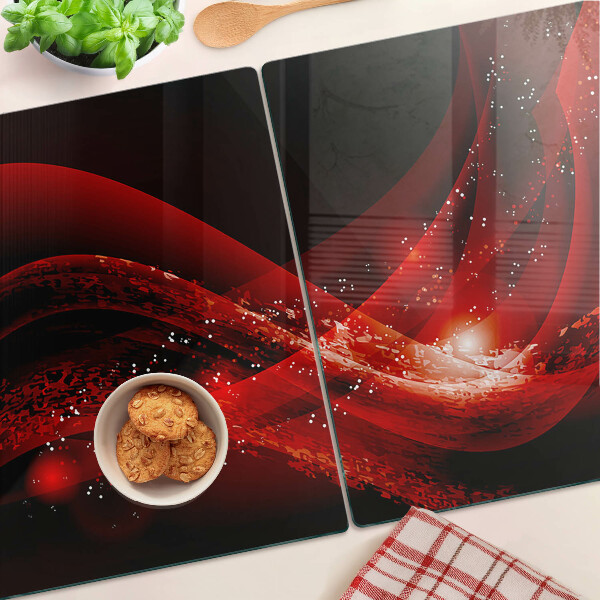 Tabla de cortar Ondas rojas con efecto de luz.