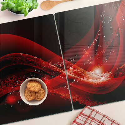 Tabla de cortar Ondas rojas con efecto de luz.