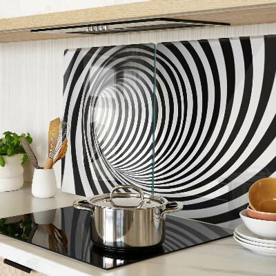 Tabla de cocina Patrón en espiral en tonos blanco y negro.