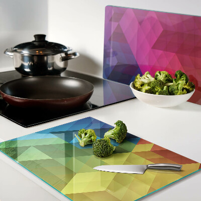 Tabla para cortar Geometría colorida en triángulos