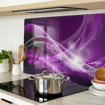 Tabla de cortar de cristal Ondas moradas con efecto de luz.