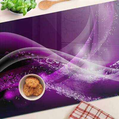 Tabla de cortar de cristal Ondas moradas con efecto de luz.