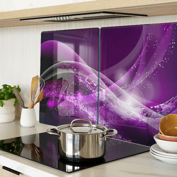 Tabla de cortar de cristal Ondas moradas con efecto de luz.