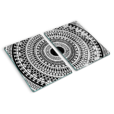 Tabla de cortar Mandala en tonos blanco y negro