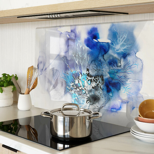 Szklana deska kuchenna Abstrakcyjne niebieskie wzory