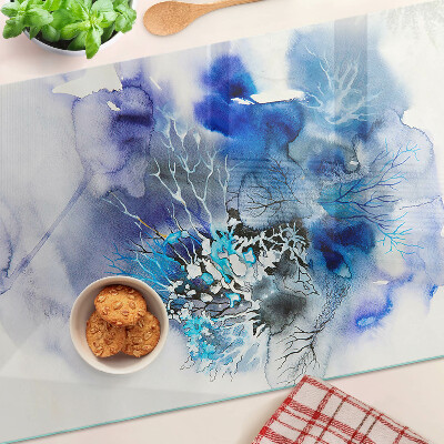 Szklana deska kuchenna Abstrakcyjne niebieskie wzory