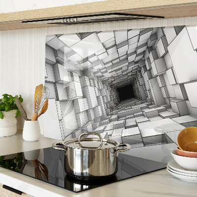 Tabla de cortar de cristal Laberinto de cubos 3D