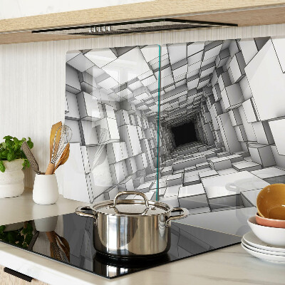 Tabla de cortar de cristal Laberinto de cubos 3D
