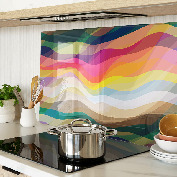 Deska kuchenna szklana Abstrakcyjne fale kolorów