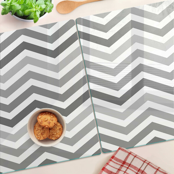 Tabla para cortar Zigzags en tonos de gris