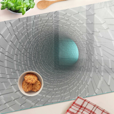 Tabla de cortar de cristal Túnel 3D con efecto de profundidad