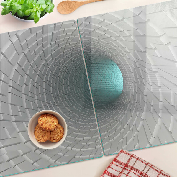 Tabla de cortar de cristal Túnel 3D con efecto de profundidad