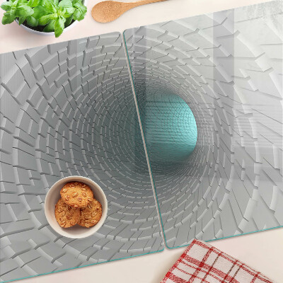 Tabla de cortar de cristal Túnel 3D con efecto de profundidad