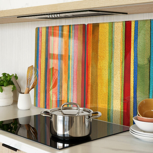 Szklana deska kuchenna Kolorowe pasy abstrakcyjne