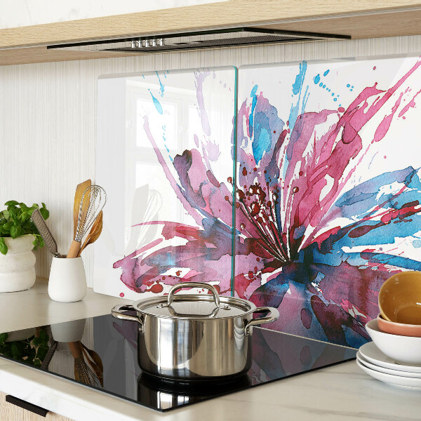 Tabla de cortar de cristal Acuarelas florales en colores intensos