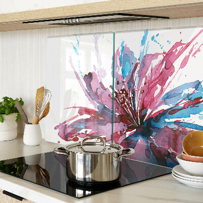 Tabla de cortar de cristal Acuarelas florales en colores intensos