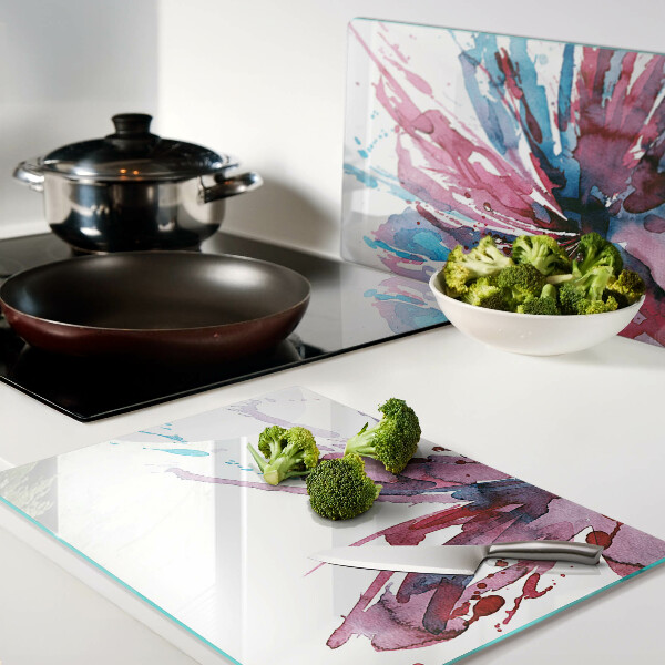 Tabla de cortar de cristal Acuarelas florales en colores intensos