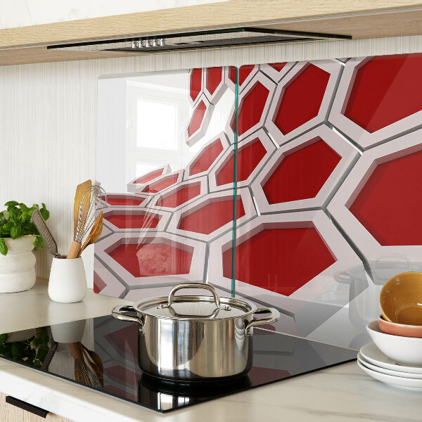 Tabla de cortar Motivo hexagonal en tonos rojos