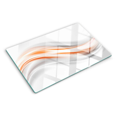 Tabla para cortar Ondas en tonos naranja y gris.