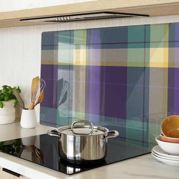 Szklana deska kuchenna Krata w odcieniach fioletu i zieleni