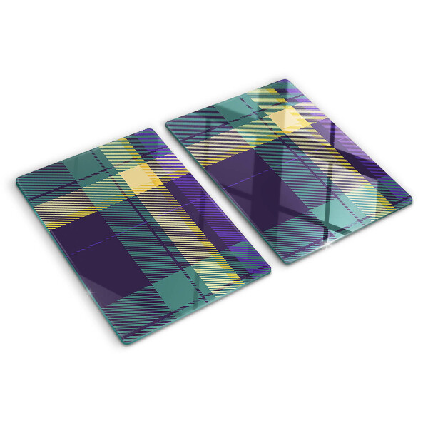 Szklana deska kuchenna Krata w odcieniach fioletu i zieleni