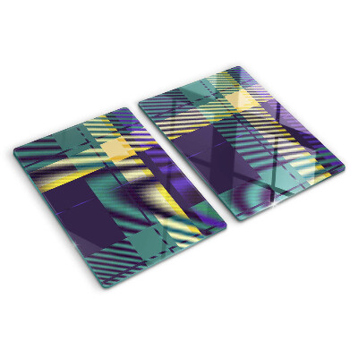 Szklana deska kuchenna Krata w odcieniach fioletu i zieleni