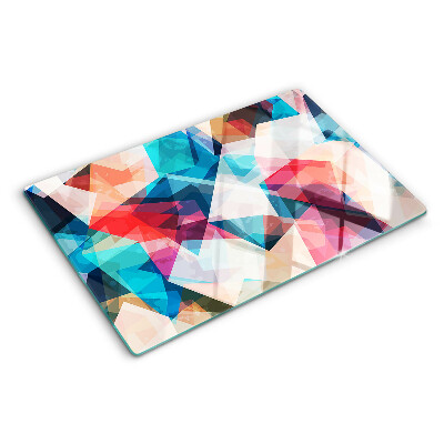 Szklana deska kuchenna Abstrakcyjne geometrie w pastelowych kolorach