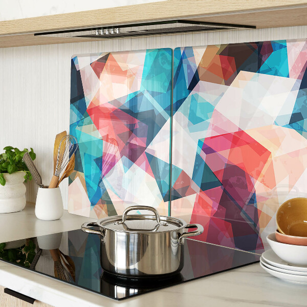 Szklana deska kuchenna Abstrakcyjne geometrie w pastelowych kolorach