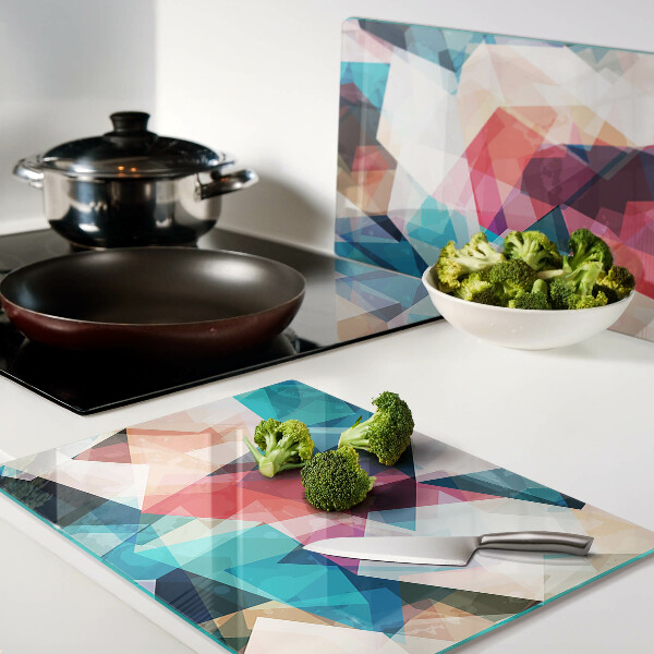 Szklana deska kuchenna Abstrakcyjne geometrie w pastelowych kolorach